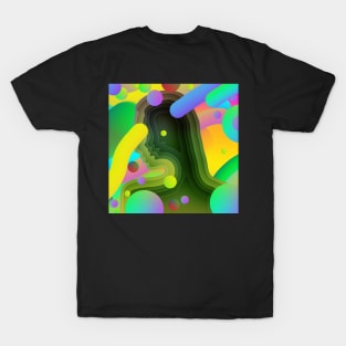 Fluid Gradient paper cut T-Shirt